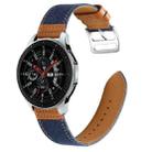 22mm Denim Leather Watch Band(Brown A) - 1