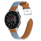 22mm Denim Leather Watch Band(Brown B) - 1