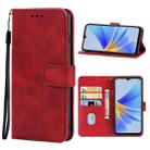 For OPPO A17 Leather Phone Case(Red) - 1