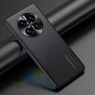 For Huawei Mate 50 Pro Folding Holder Plain Leather Phone Case(Black) - 1