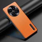 For Huawei Mate 50 Folding Holder Plain Leather Phone Case(Orange) - 1