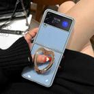 For Samsung Galaxy Z Flip4 5G Diamond Heart Holder Phone Case(Blue) - 1