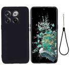 For OnePlus 10T 5G / ACE Pro Pure Color Liquid Silicone Shockproof Phone Case(Black) - 1