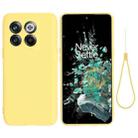 For OnePlus 10T 5G / ACE Pro Pure Color Liquid Silicone Shockproof Phone Case(Yellow) - 1