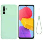 For Samsung Galaxy M13 4G Pure Color Liquid Silicone Shockproof Phone Case(Green) - 1