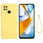 For Xiaomi Poco C40 / Redmi 10 Power / Redmi 10 India Pure Color Liquid Silicone Shockproof Phone Case(Yellow) - 1