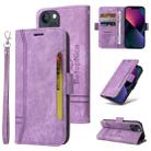 For iPhone 14 BETOPNICE Dual-side Buckle Leather Phone Case(Purple) - 1