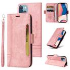 For iPhone 14 Plus BETOPNICE Dual-side Buckle Leather Phone Case(Pink) - 1