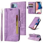 For iPhone 14 Plus BETOPNICE Dual-side Buckle Leather Phone Case(Purple) - 1