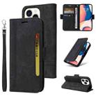 For iPhone 14 Pro BETOPNICE Dual-side Buckle Leather Phone Case(Black) - 1