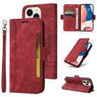 For iPhone 14 Pro BETOPNICE Dual-side Buckle Leather Phone Case(Red) - 1