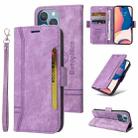 For iPhone 14 Pro Max BETOPNICE Dual-side Buckle Leather Phone Case(Purple) - 1