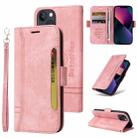 For iPhone 13 BETOPNICE Dual-side Buckle Leather Phone Case(Pink) - 1