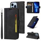 For iPhone 13 Pro Max BETOPNICE Dual-side Buckle Leather Phone Case(Black) - 1