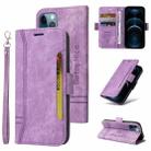 For iPhone 12 mini BETOPNICE Dual-side Buckle Leather Phone Case(Purple) - 1