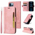 For iPhone 12 / 12 Pro BETOPNICE Dual-side Buckle Leather Phone Case(Pink) - 1