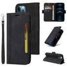 For iPhone 12 Pro Max BETOPNICE Dual-side Buckle Leather Phone Case(Black) - 1