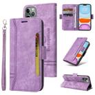 For iPhone 11 Pro Max BETOPNICE Dual-side Buckle Leather Phone Case(Purple) - 1