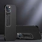 For iPhone 14 Frosted Holder Phone Case(Matte Black) - 1