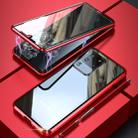 For Galaxy S20 Ultra Shockproof Double-sided Tempered Glass Magnetic Attraction Case with Black Camera Lens Protector Cover(Red) - 1