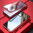 For Galaxy S20+ Shockproof Double-sided Tempered Glass Magnetic Attraction Case with Black Camera Lens Protector Cover(Red) - 1