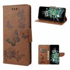 For OnePlus 10T Butterfly Embossed Horizontal Flip Leather Phone Case(Brown) - 1