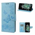 For OnePlus 10T Butterfly Embossed Horizontal Flip Leather Phone Case(Blue) - 1
