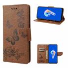 For Asus Zenfone 9 Butterfly Embossed Horizontal Flip Leather Phone Case(Brown) - 1
