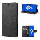 For Asus Zenfone 9 Butterfly Embossed Horizontal Flip Leather Phone Case(Black) - 1