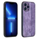 For iPhone 13 Pro Max AZNS 3D Embossed Skin Feel Phone Case(Purple) - 1