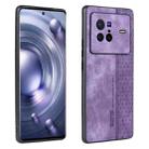 For vivo X80 AZNS 3D Embossed Skin Feel Phone Case(Purple) - 1