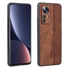 For Xiaomi 12 / 12S / 12X AZNS 3D Embossed Skin Feel Phone Case(Brown) - 1