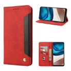 For Motorola Moto G42 Skin Feel Splicing Leather Phone Case(Red) - 1