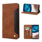 For Motorola Moto G42 Skin Feel Splicing Leather Phone Case(Brown) - 1