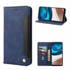 For Motorola Moto G42 Skin Feel Splicing Leather Phone Case(Blue) - 1