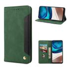 For Motorola Moto G42 Skin Feel Splicing Leather Phone Case(Green) - 1