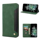 For OnePlus 10T Skin Feel Splicing Leather Phone Case(Green) - 1