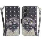 For Asus Zenfone 9 3D Colored Horizontal Flip Leather Phone Case(Hug Cat) - 1