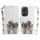 For Asus Zenfone 9 3D Colored Horizontal Flip Leather Phone Case(Pug) - 1