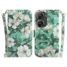 For Asus Zenfone 9 3D Colored Horizontal Flip Leather Phone Case(Watercolor Flower) - 1