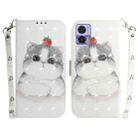 For Motorola Edge 30 Neo/Edge 30 Lite 3D Colored Horizontal Flip Leather Phone Case(Cute Cat) - 1