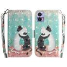 For Motorola Edge 30 Neo/Edge 30 Lite 3D Colored Horizontal Flip Leather Phone Case(Black White Cat) - 1