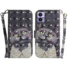 For Motorola Edge 30 Neo/Edge 30 Lite 3D Colored Horizontal Flip Leather Phone Case(Hug Cat) - 1