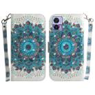 For Motorola Edge 30 Neo/Edge 30 Lite 3D Colored Horizontal Flip Leather Phone Case(Peacock Wreath) - 1