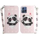 For Motorola Moto S30 Pro 5G/Edge 30 Fusion 5G 3D Colored Horizontal Flip Leather Phone Case(Heart Panda) - 1