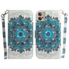 For Motorola Moto G32 3D Colored Horizontal Flip Leather Phone Case(Peacock Wreath) - 1