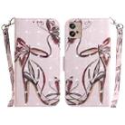 For Motorola Moto G32 3D Colored Horizontal Flip Leather Phone Case(Butterfly High-heeled) - 1