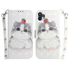 For Nothing Phone 1 3D Colored Horizontal Flip Leather Phone Case(Cute Cat) - 1