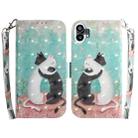 For Nothing Phone 1 3D Colored Horizontal Flip Leather Phone Case(Black White Cat) - 1