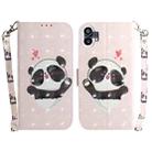 For Nothing Phone 1 3D Colored Horizontal Flip Leather Phone Case(Heart Panda) - 1